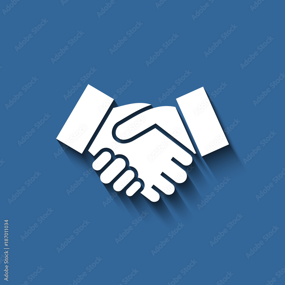 Handshake sign. Handshake icon simple vector illustration. Deal or partner agreement symbol.