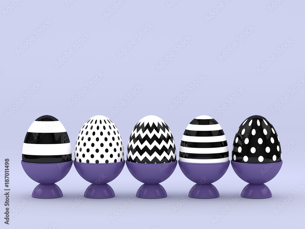 3d rendering of Easter elegant eggs