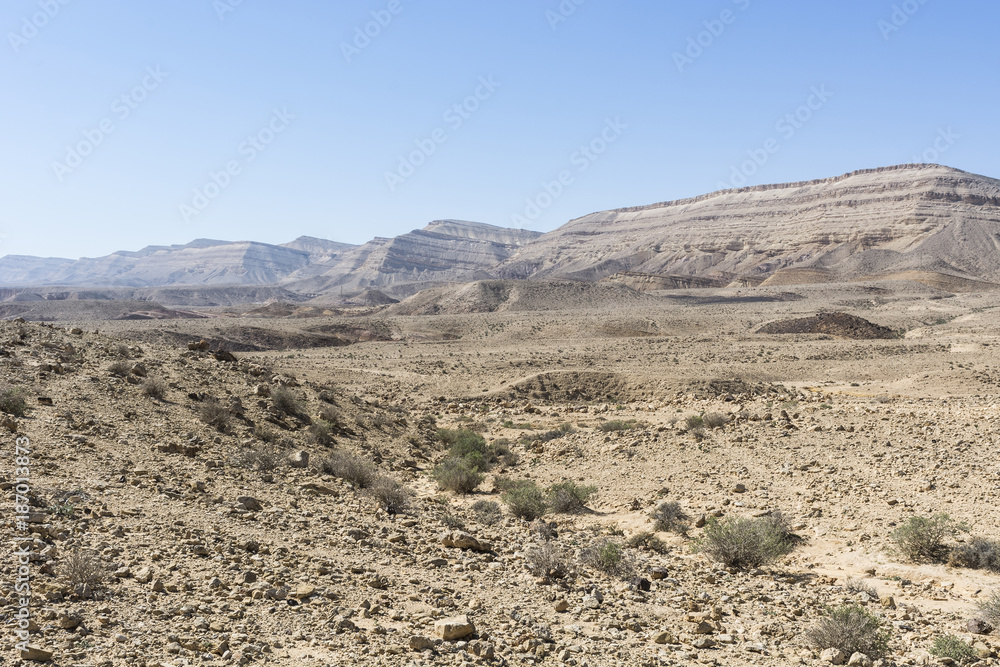 Dusty mountains in Israel desert