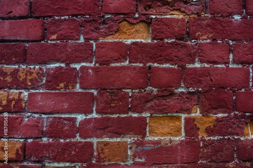 old red brick wall texture background photo