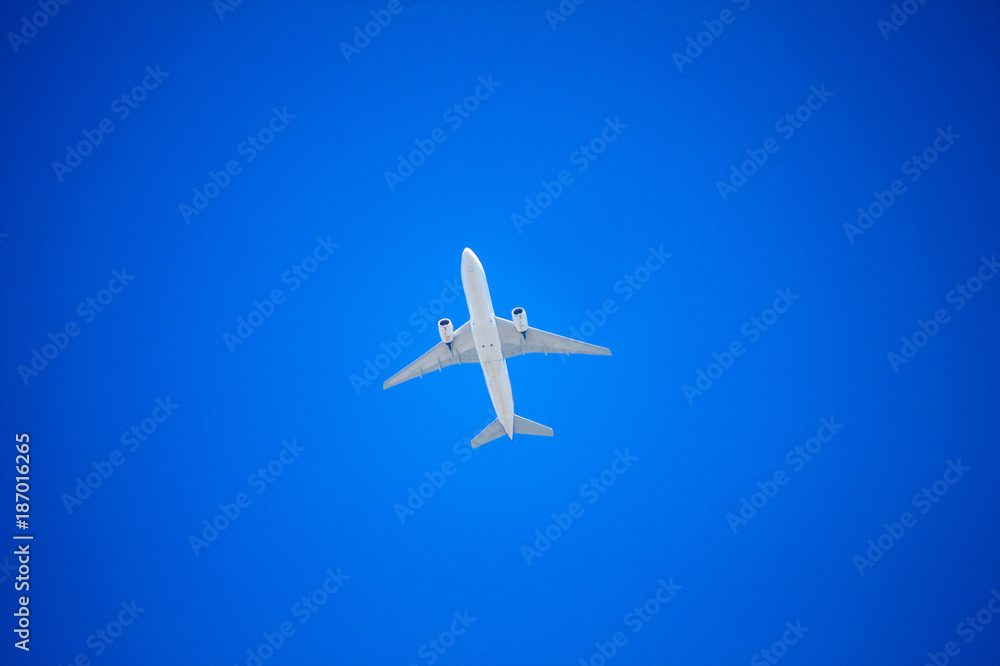 Airplane flying with blue sky Airplane flying with blue sky