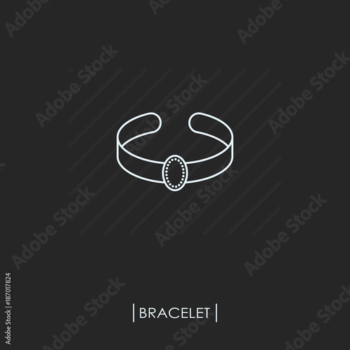 Bracelet outline icon isolated