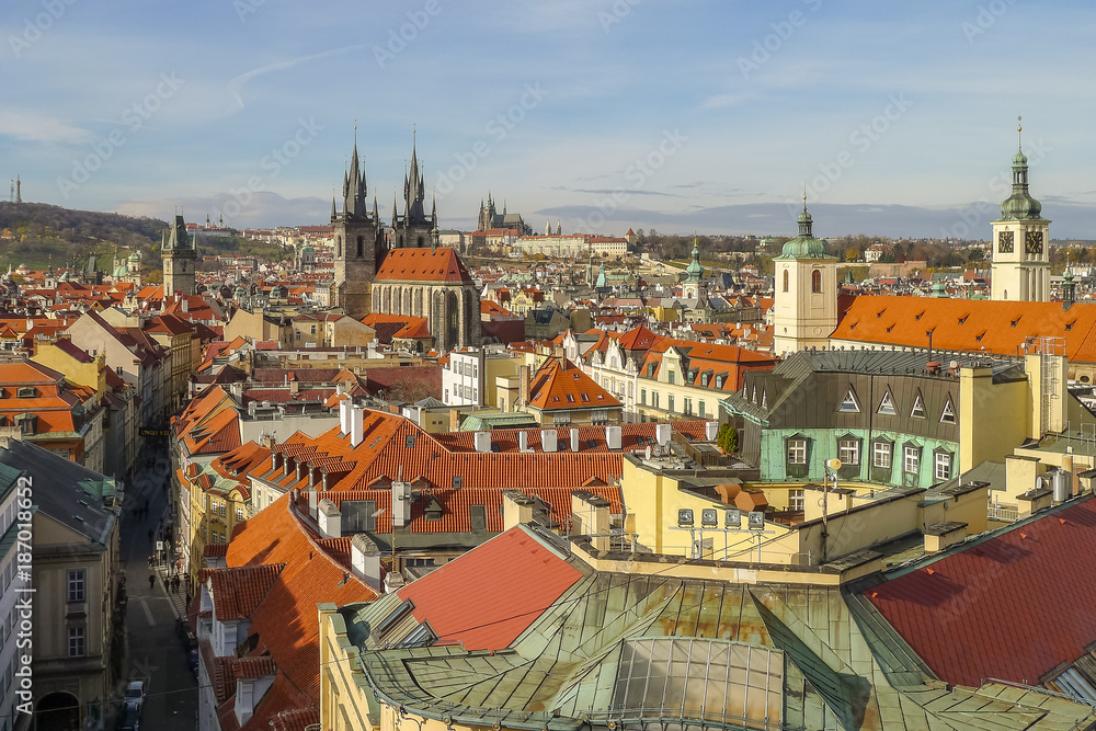 The skyline and cityscape of Prague