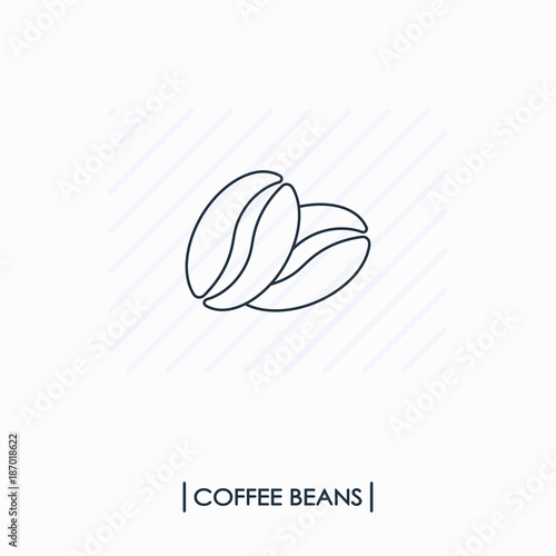 Coffee beans outline icon