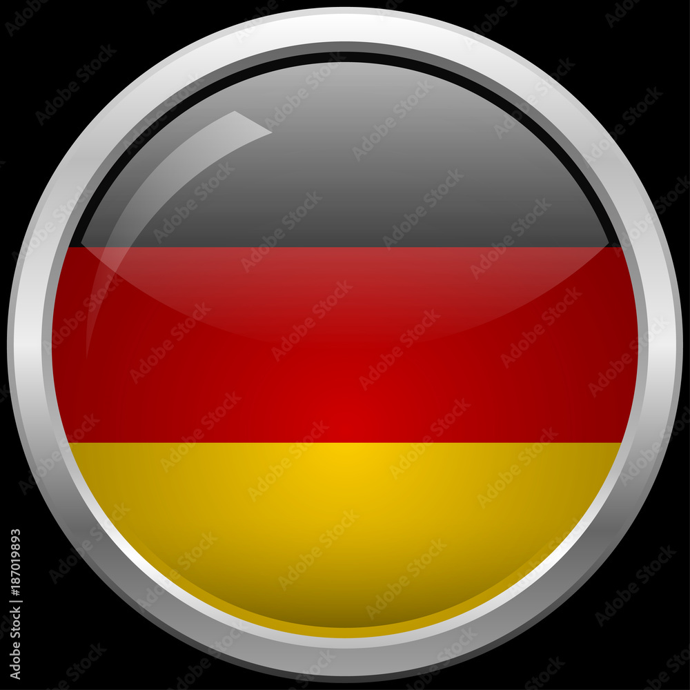 German flag glass button vector illustration