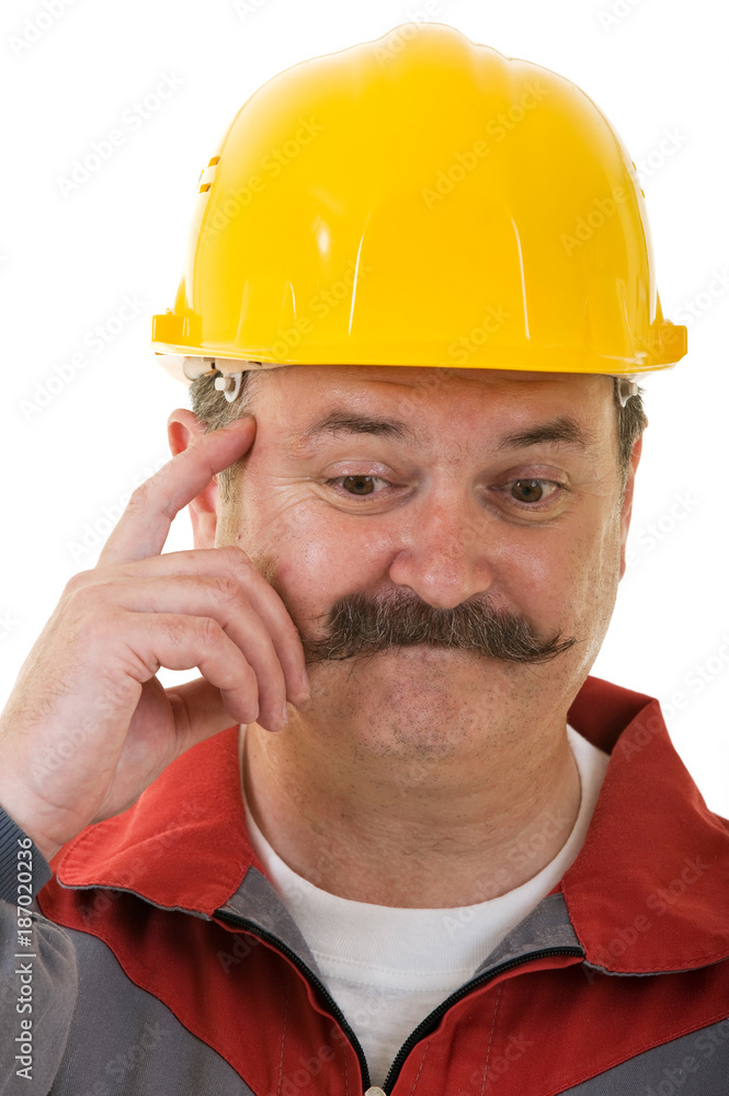 Man with construction helmet Man with construction helmet