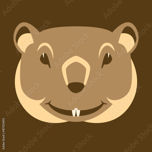 groundhog face  head  vector illustration flat style