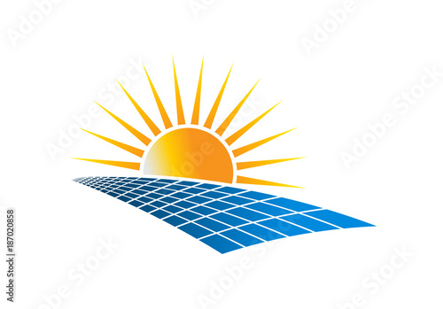 Solar Power Energy Logo Vector Illustration