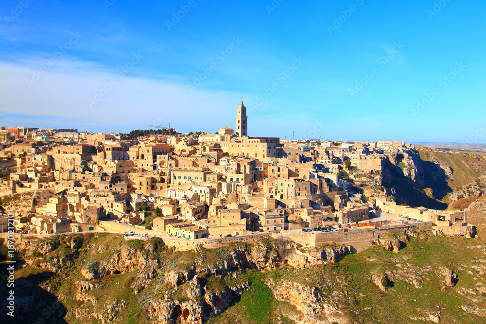 Matera, Italy, panoramic view of one of the oldest town in the world