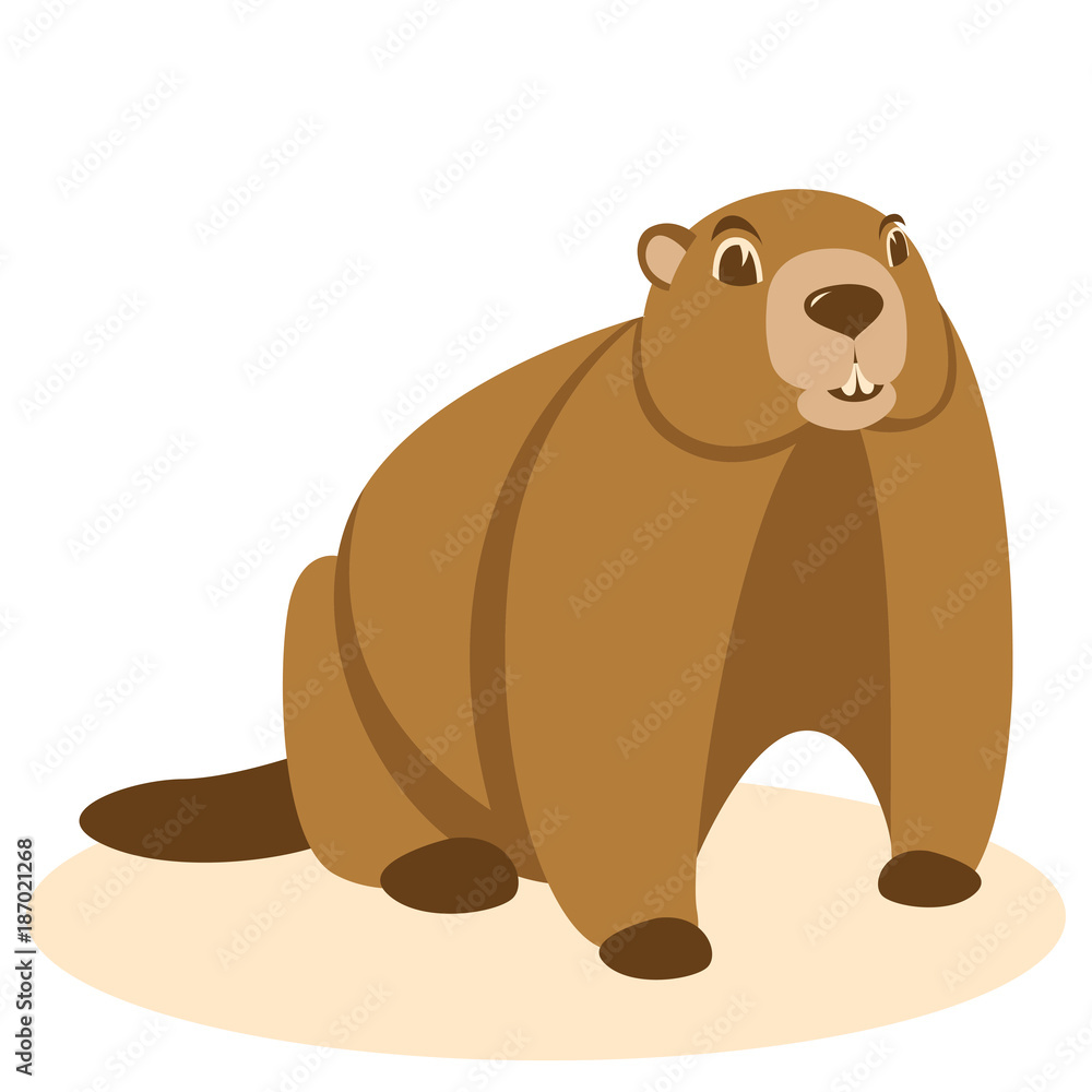 groundhog vector illustration flat style front view groundhog vector illustration flat style front view