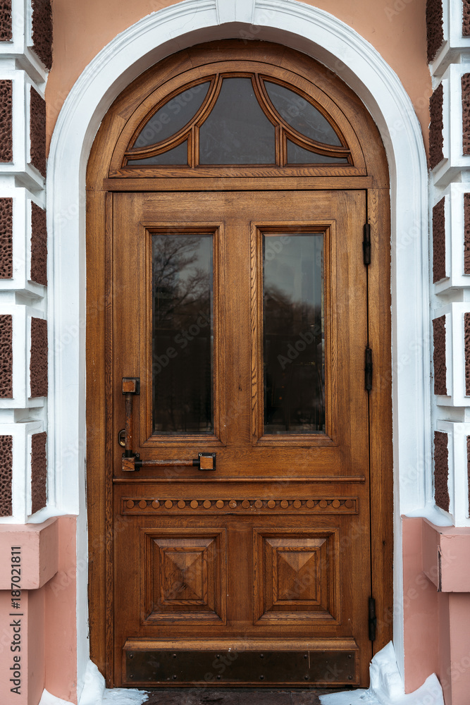 Fototapeta premium Old wooden closed door