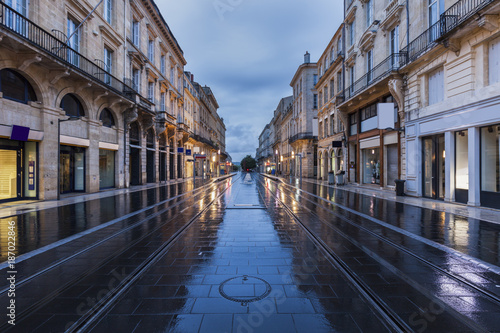France, Nouvelle-Aquitaine, Bordeaux, Street in old town photo