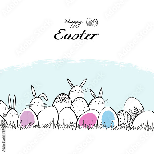 Easter hand drawn illustartion
