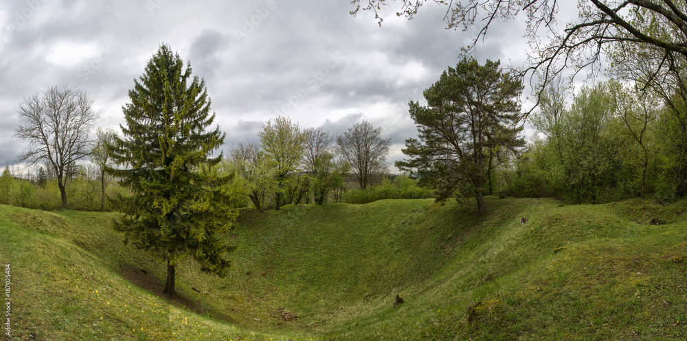 Cratères de mines aux Éparges, Meuse; France