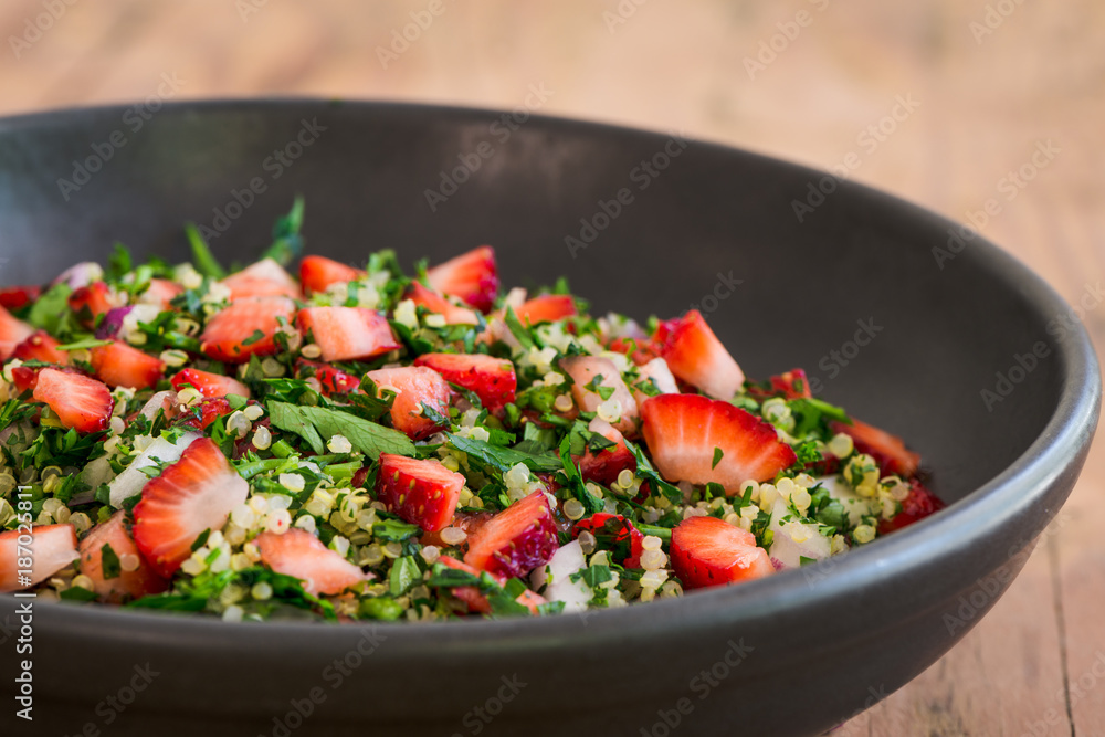 strawberry tabouli salad, made with quinoa strawberry tabouli salad, made with quinoa