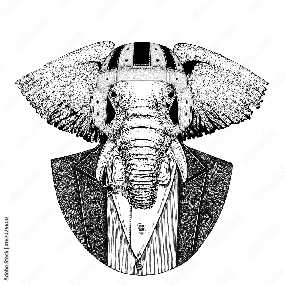 Old School Elephant Tattoo