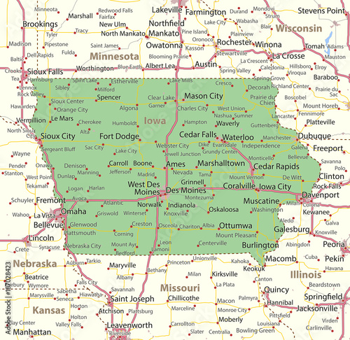 Iowa-US-States-VectorMap-A