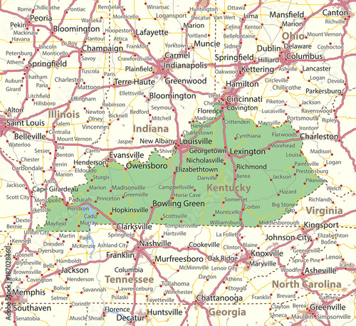 Kentucky-US-States-VectorMap-A