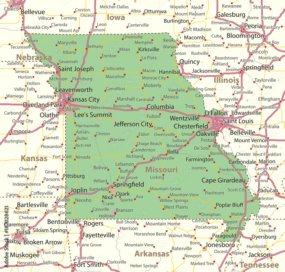 Missouri-US-States-VectorMap-A Missouri-US-States-VectorMap-A