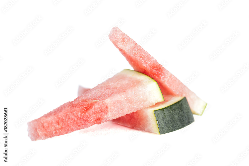 Three triangles of watermelon isolated Three triangles of watermelon isolated