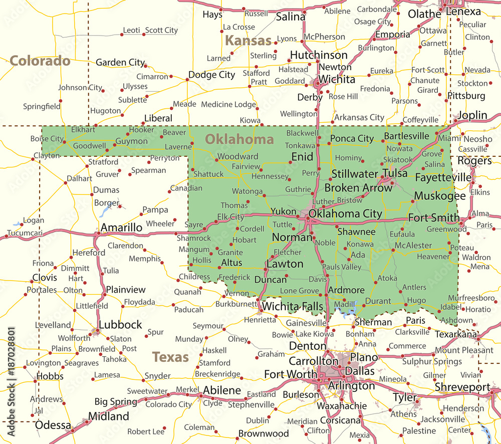 Oklahoma-US-States-VectorMap-A