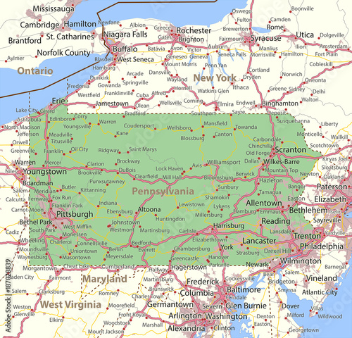 Pennsylvania-US-States-VectorMap-A