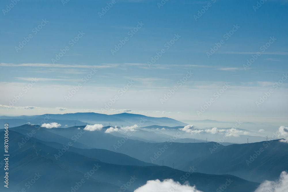 Wind turbines on the mountains Wind turbines on the mountains
