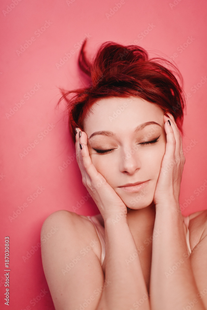 Portrait of beautiful redhead caucasian female Portrait of beautiful redhead caucasian female