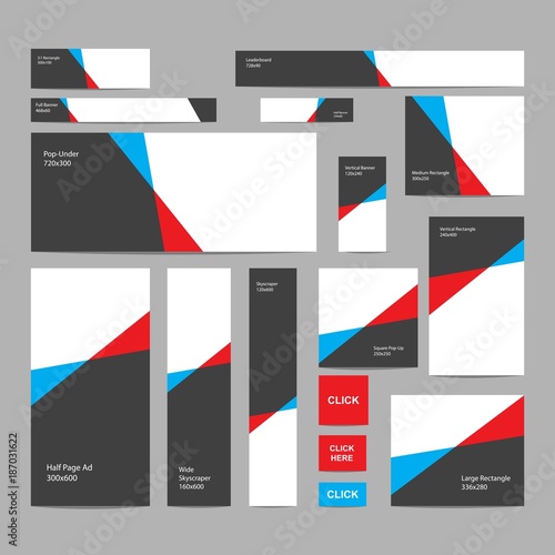 Modern web banners in standard sizes
