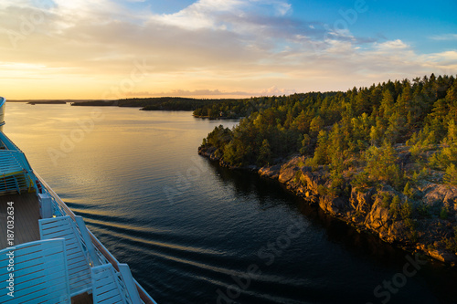 Canvas Print archipelago near stockholm - sunset