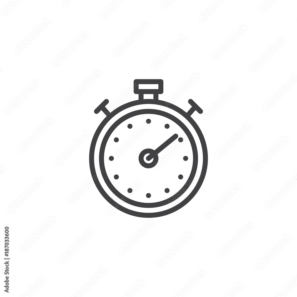 Stopwatch line icon, outline vector sign, linear style pictogram isolated on white. Chronometer symbol, logo illustration. Editable stroke Stopwatch line icon, outline vector sign, linear style pictogram isolated on white. Chronometer symbol, logo illustration. Editable stroke