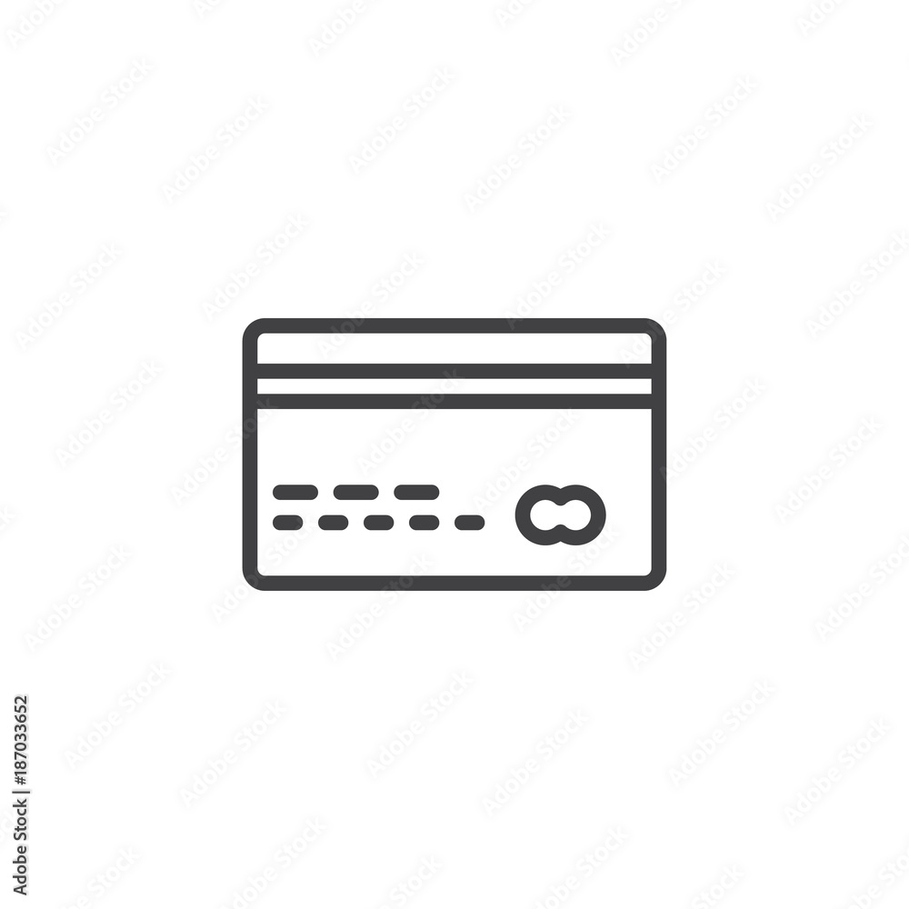 Credit card line icon, outline vector sign, linear style pictogram isolated on white. Payment method symbol, logo illustration. Editable stroke Credit card line icon, outline vector sign, linear style pictogram isolated on white. Payment method symbol, logo illustration. Editable stroke