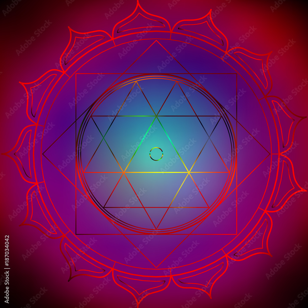 Sacred Indian Geometry Mystical Meditative Diagram Symbol - Vector ...
