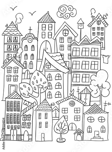 City coloring page.