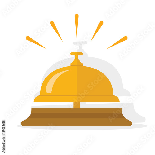 Hotel bell, service bell, reception bell icon. Flat vector illustration.