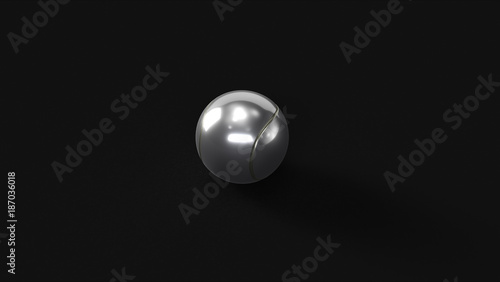Silver Tennis Ball 3d illustration 3d rendering