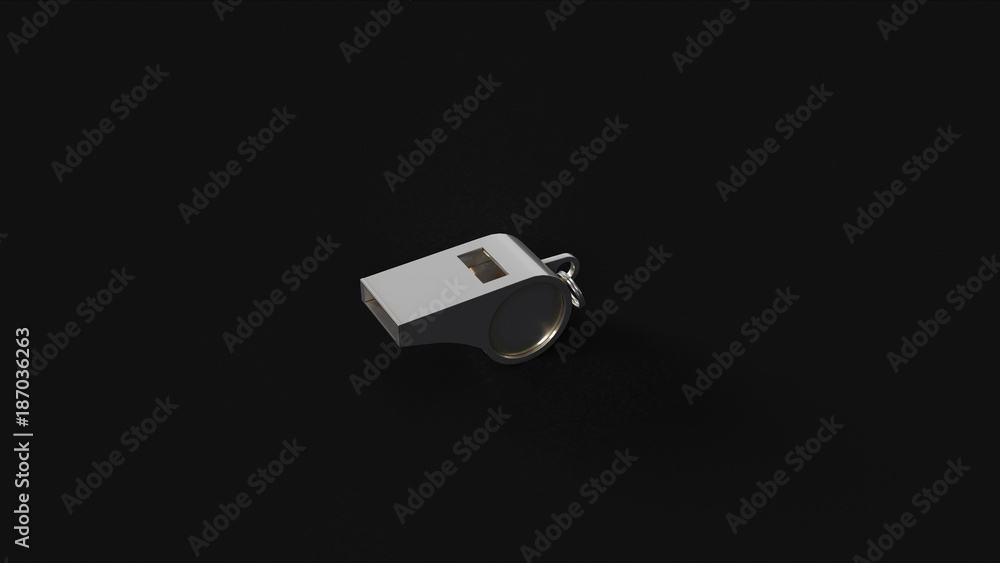Silver Whistle 3d illustration 3d rendering Silver Whistle 3d illustration 3d rendering
