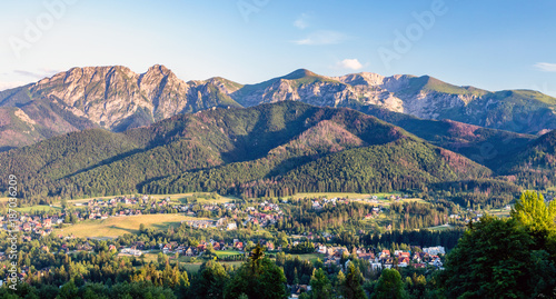 Inspiring Mountains Landscape Panorama, beautiful summer day in Tatras, Poland