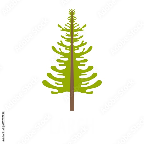 larch tree icon. Flat illustration of larch tree vector icon isolated on white background