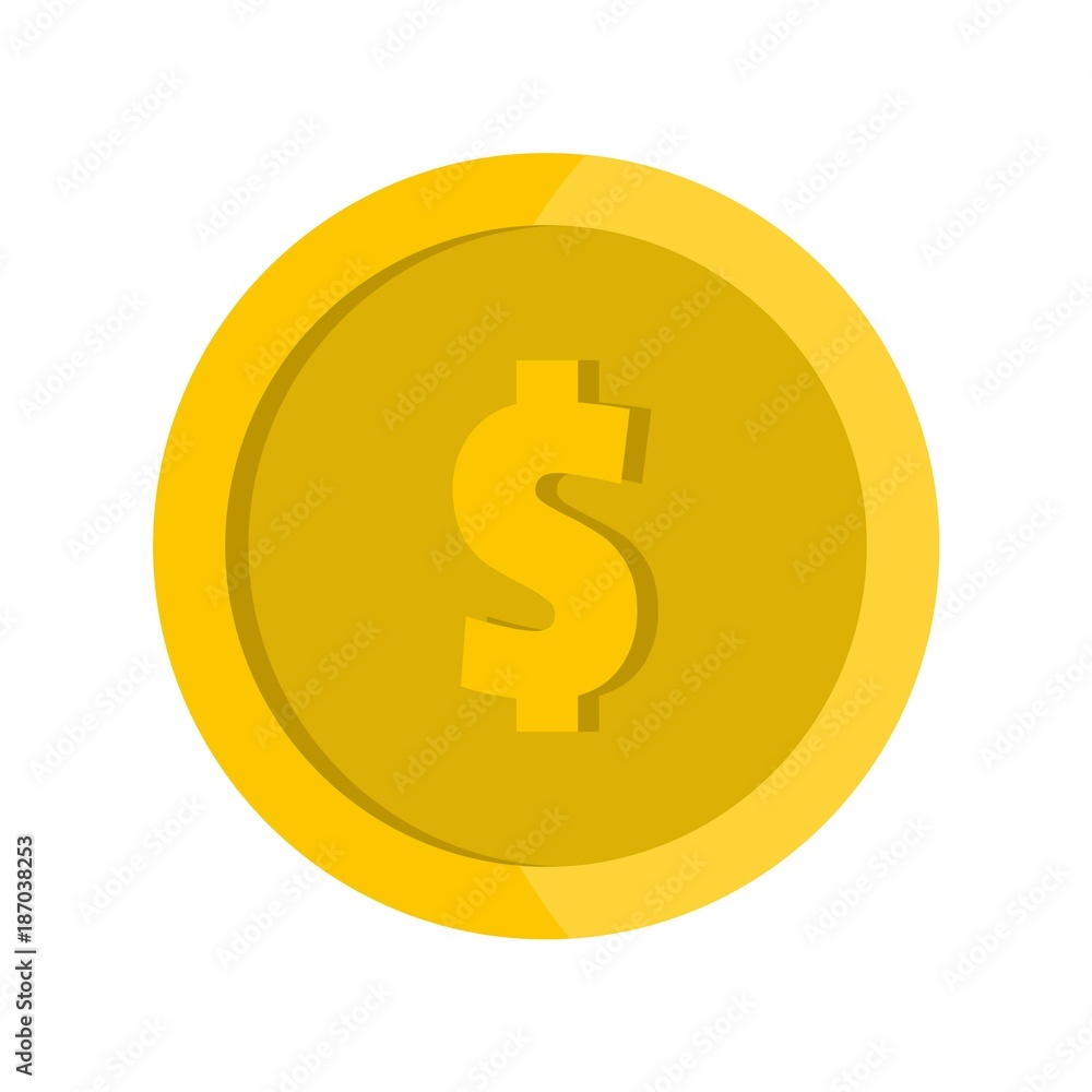 Design coin icon. Flat illustration of design coin vector icon isolated on white background Design coin icon. Flat illustration of design coin vector icon isolated on white background