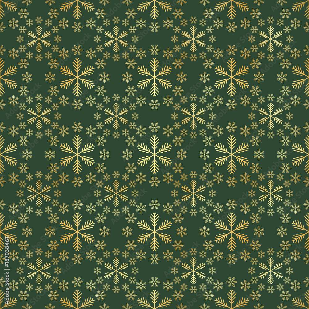 Gold snowflake seamless pattern. Abstract black modern seamless pattern ...
