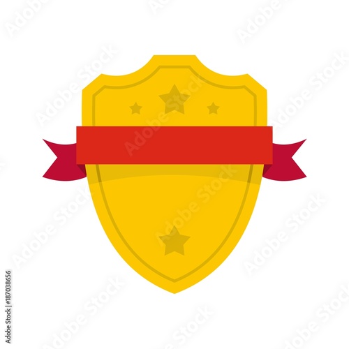 Free Download Badge warrior icon. Flat illustration of badge warrior vector icon isolated on white background - GFXLoad