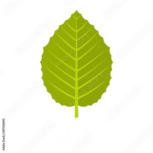 Hazel leaf icon. Flat illustration of hazel leaf vector icon isolated on white background