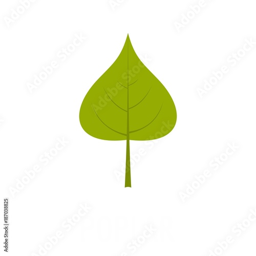 Poplar leaf icon. Flat illustration of poplar leaf vector icon isolated on white background