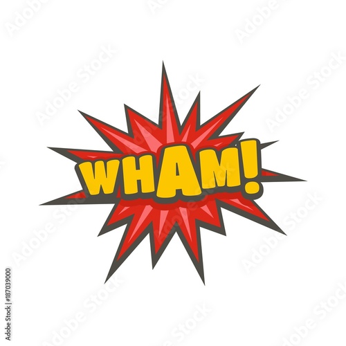 Comic boom wham icon. Flat illustration of comic boom wham vector icon isolated on white background