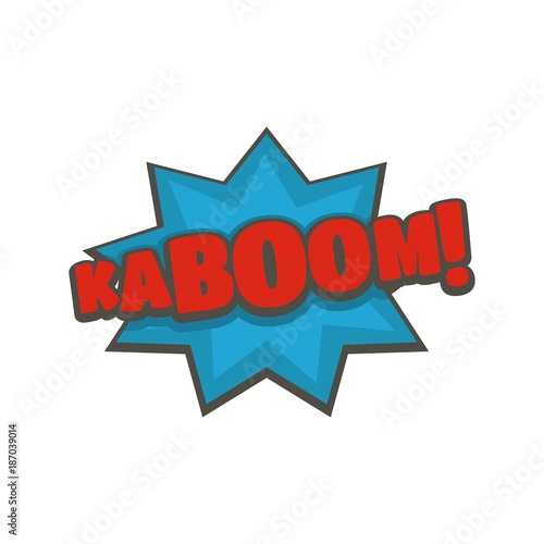 Comic boom kaboom icon. Flat illustration of comic boom kaboom vector icon isolated on white background