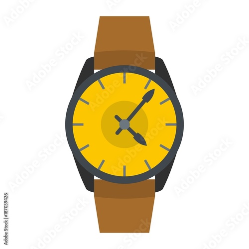 Wristwatch businessman icon. Flat illustration of wristwatch businessman vector icon isolated on white background