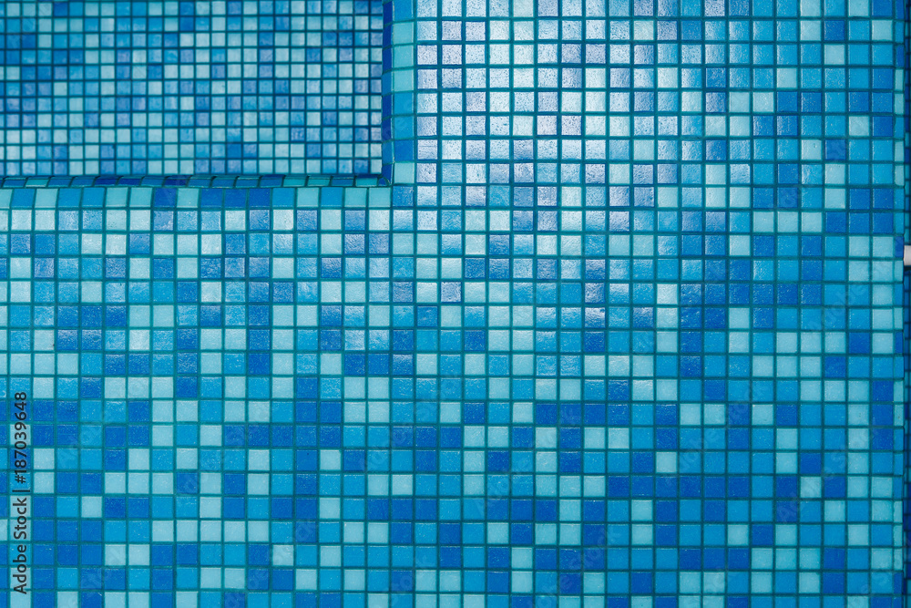 Colored tiles in the pool. Pattern background Colored tiles in the pool. Pattern background