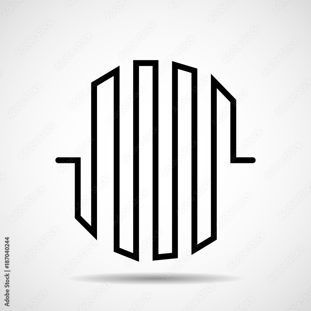 Abstract circle of line. Vector design element, geometric logo Abstract circle of line. Vector design element, geometric logo