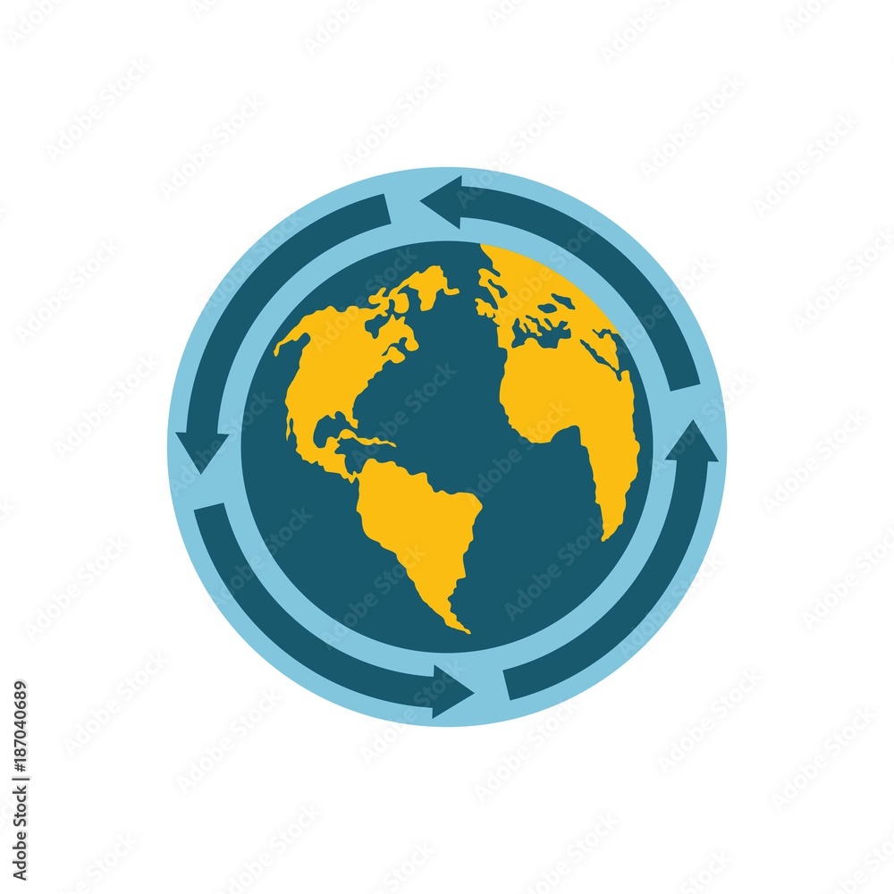 Fototapeta premium Earth icon. Flat illustration of earth vector icon isolated on white background